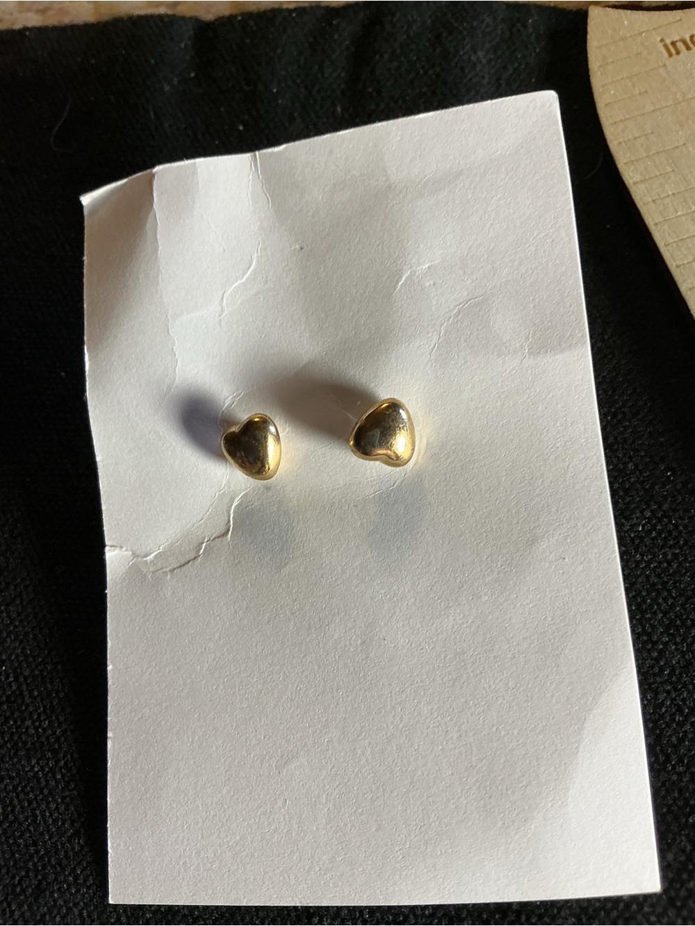 💛 Gold Tone Puffy Heart Stud Earrings Minimalist Love Jewelry